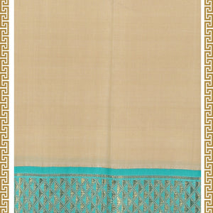 Kanchi Pure Silk Beige Traditional Dhoti With Kanduva (8 X 4)