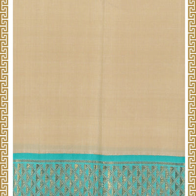 Kanchi Pure Silk Beige Traditional Dhoti With Kanduva (8 X 4)