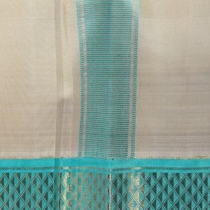 Kanchi Pure Silk Beige Traditional Dhoti With Kanduva (8 X 4)