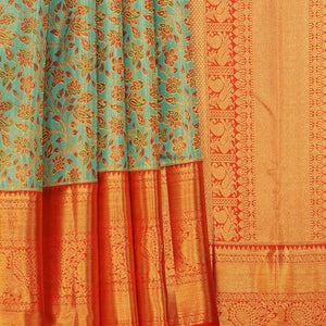Kanchipattu An Ethereal Gold/Green Saree