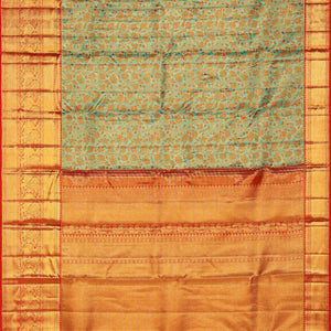 Kanchipattu An Ethereal Gold/Green Saree