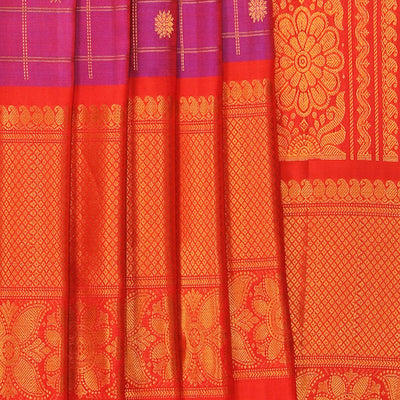Gadwal Silk Violet Saree