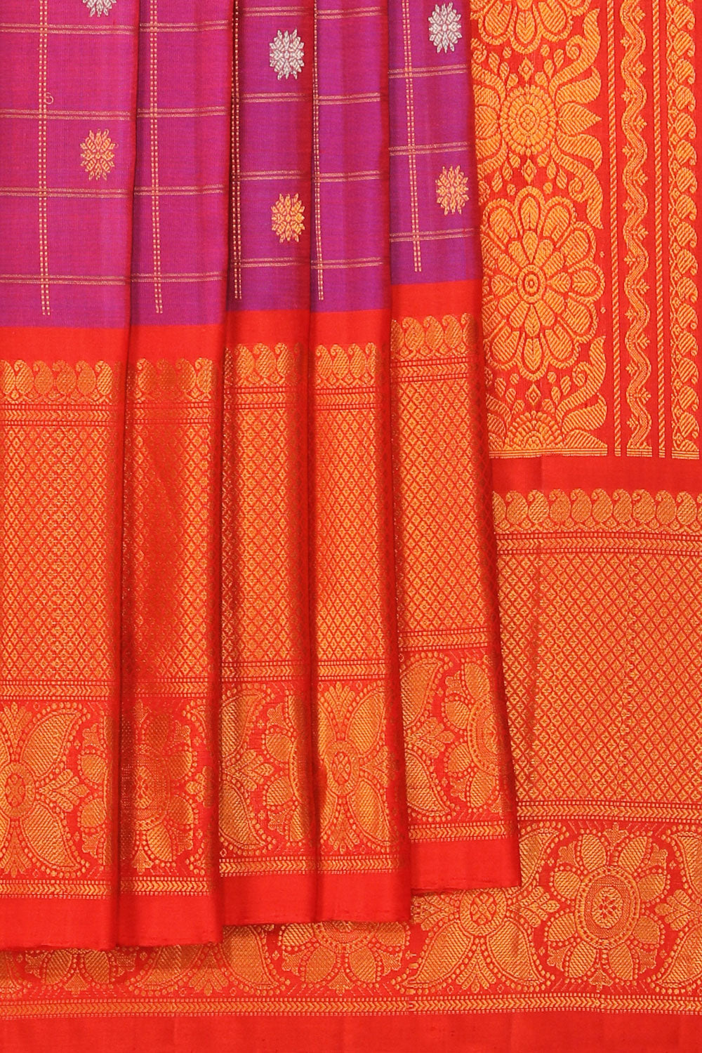 Gadwal Silk Violet Saree