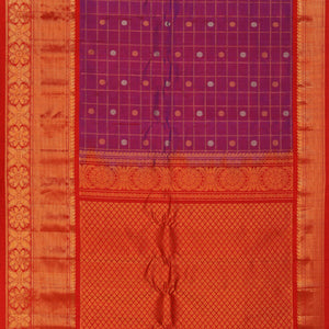 Gadwal Silk Violet Saree