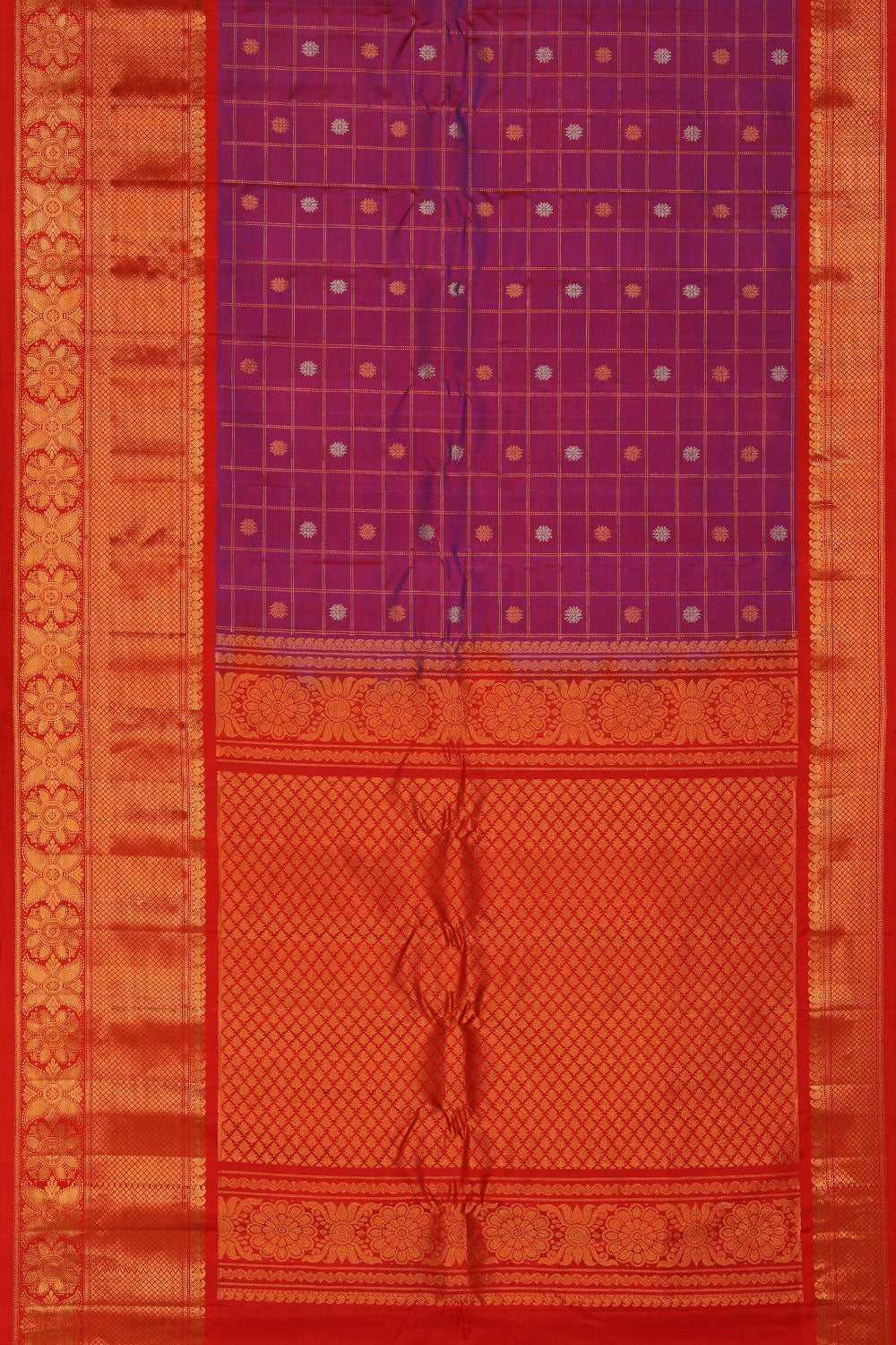 Gadwal Silk Violet Saree
