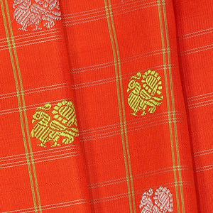 Gadwal Silk Coral-Orange Saree