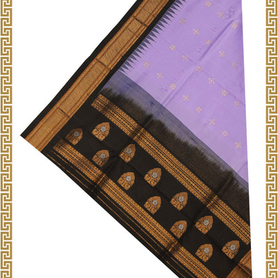 Gadwal Purple Dupatta With Kanchi Border