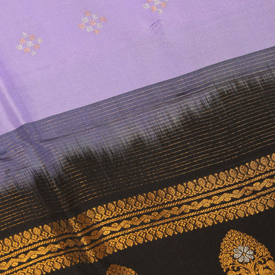 Gadwal Purple Dupatta With Kanchi Border