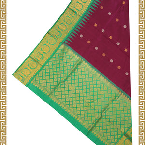 Gadwal Violet Dupatta With Kanchi Border
