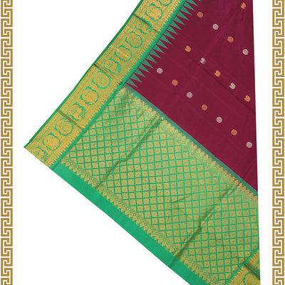 Gadwal Violet Dupatta With Kanchi Border