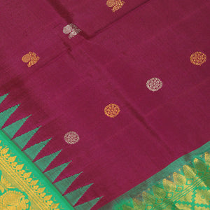Gadwal Violet Dupatta With Kanchi Border