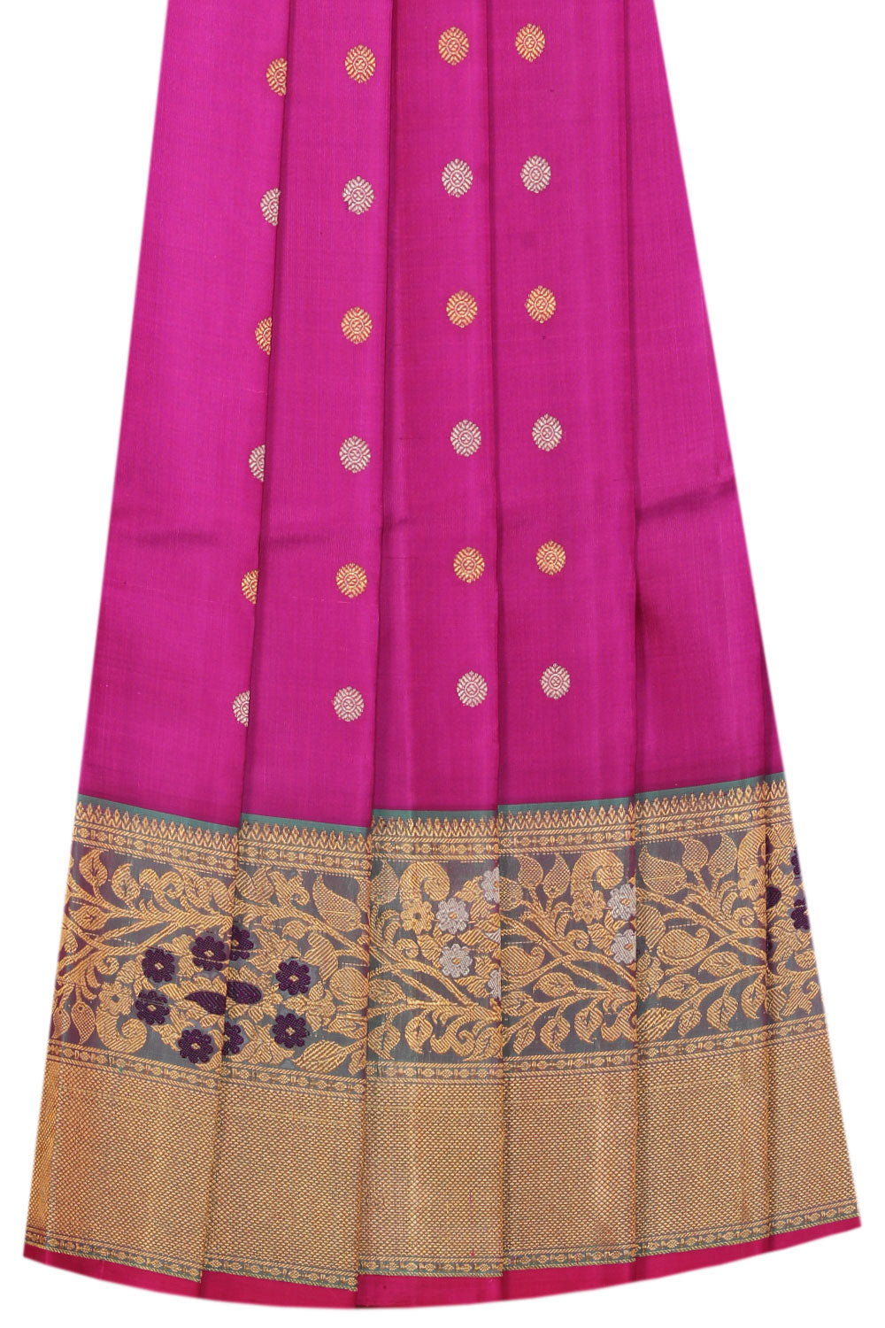 Gadwal Pavada Pink Unstitched Set