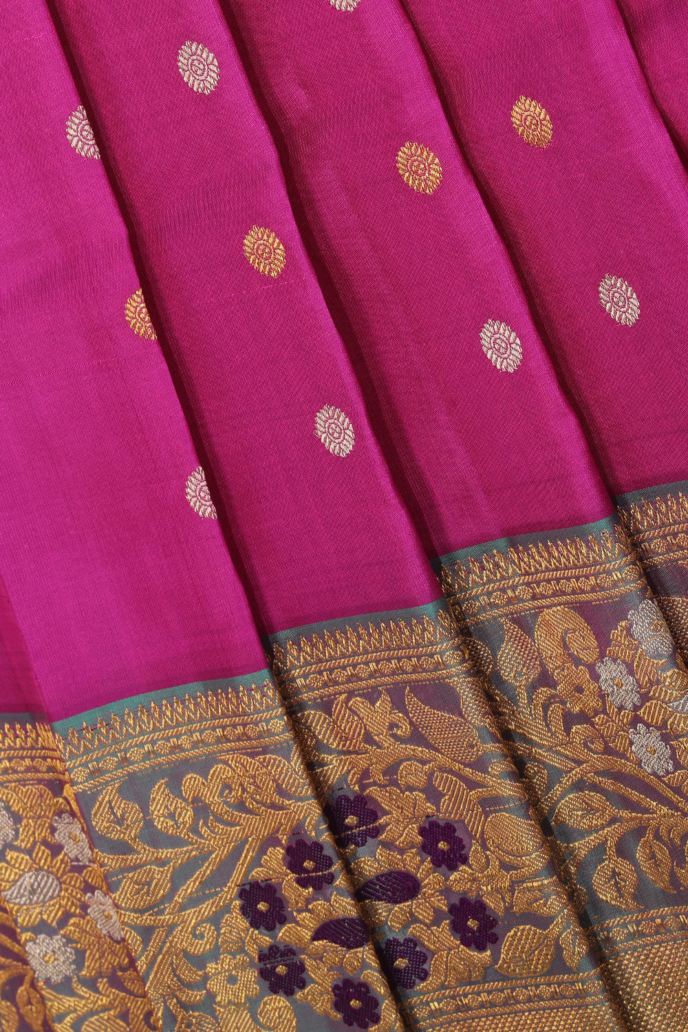 Gadwal Pavada Pink Unstitched Set