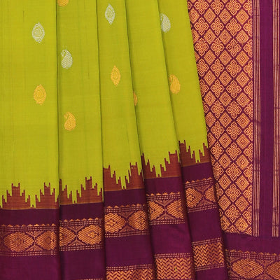 Gadwal Silk Spring-Green Saree