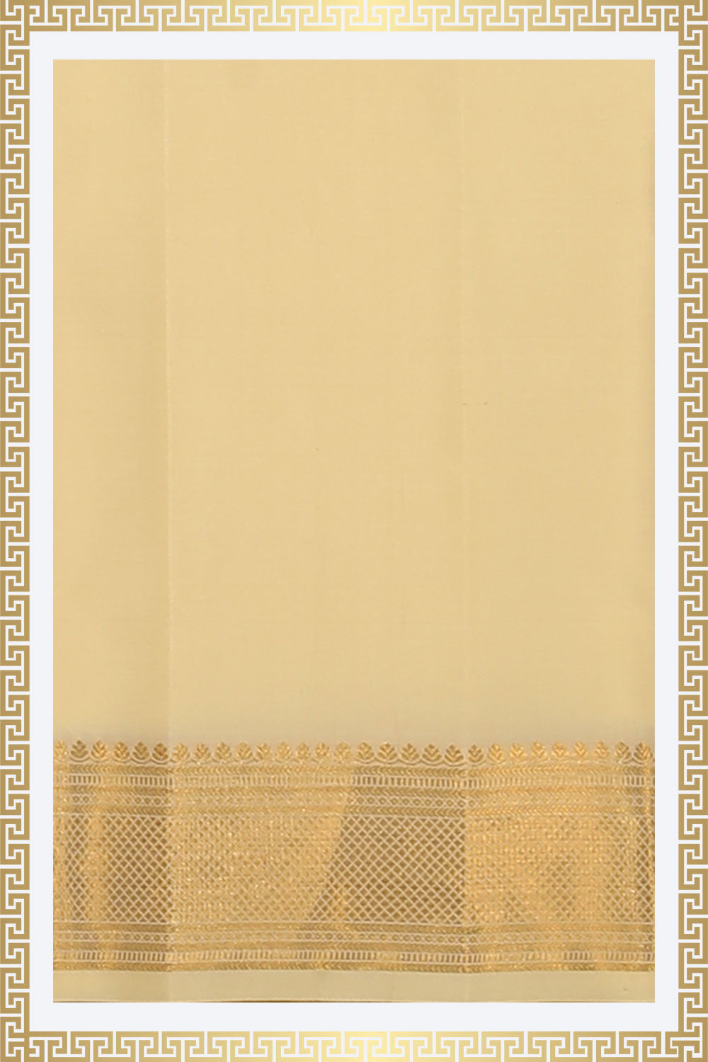 Kanchi Silk Ivory Cream Traditional Dhoti With Kanduva (8 X 4)