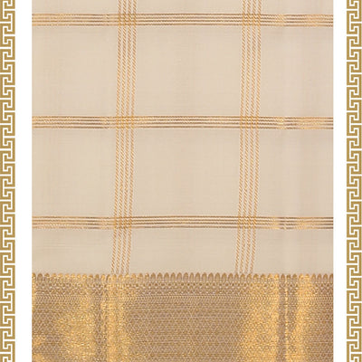 Kanchi Silk Cream Traditional Dhoti With Kanduva (8 X 4)