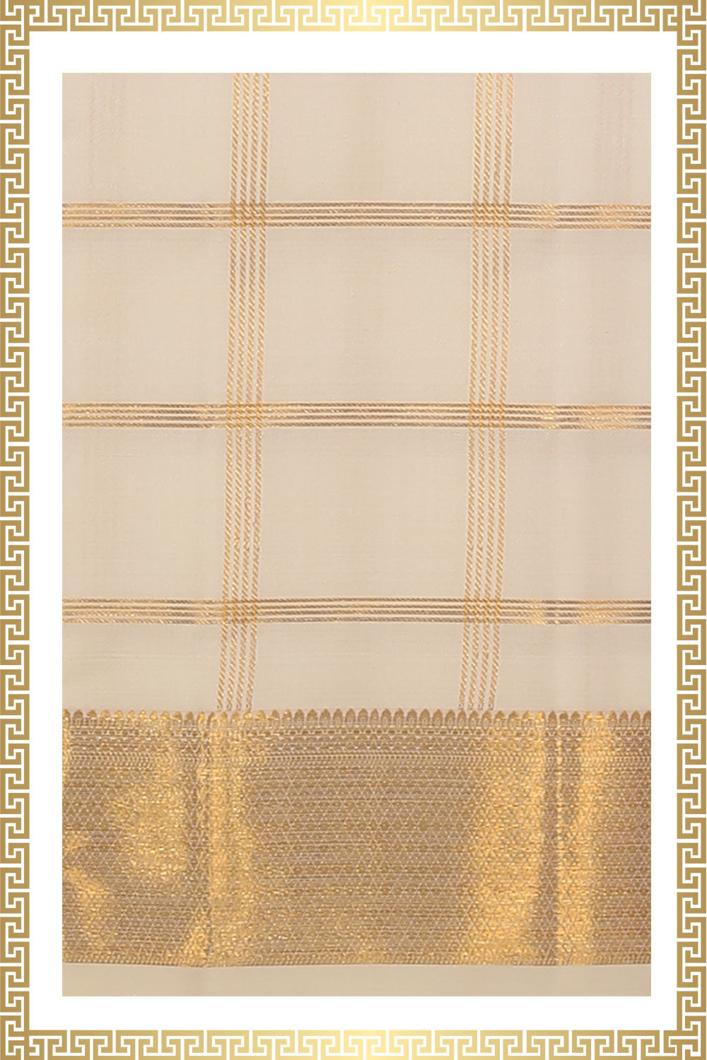 Kanchi Silk Cream Traditional Dhoti With Kanduva (8 X 4)