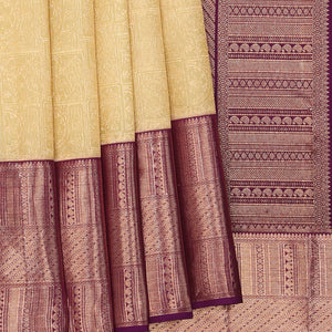 Kanchipattu Brocade Cream Saree