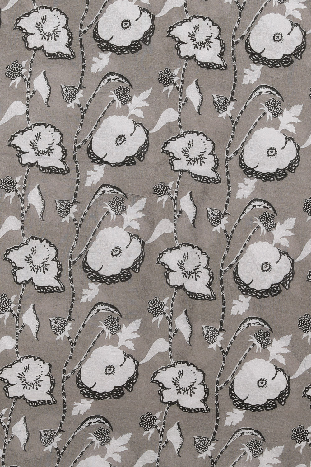 Grey Unstitched Suit With Dupatta (3 Pcs Set)