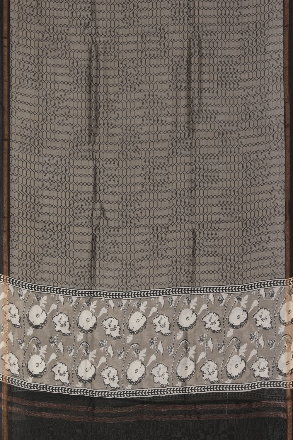 Grey Unstitched Suit With Dupatta (3 Pcs Set)