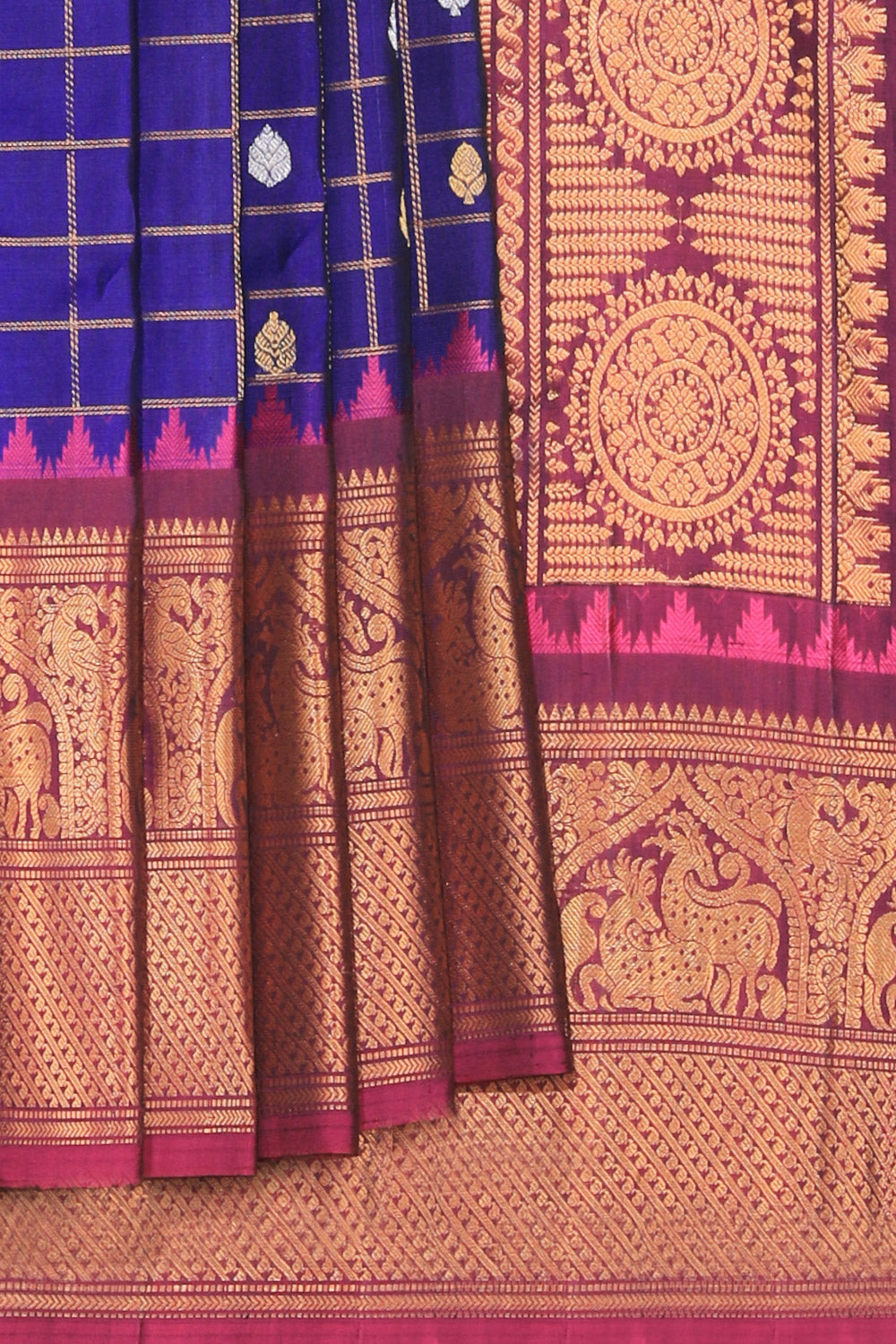 Gadwal Silk Purple Saree