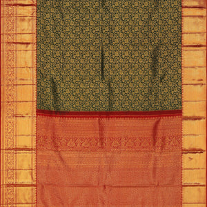 Kanchipattu Brocade Bottle Green Saree