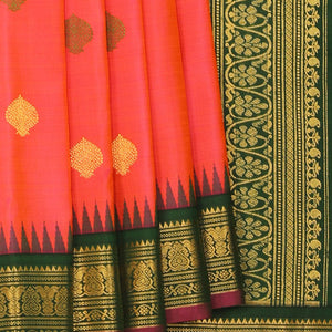 Gadwal Fuchsia-Pink Saree