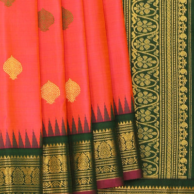 Gadwal Fuchsia-Pink Saree