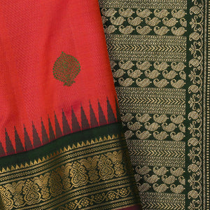Gadwal Fuchsia-Pink Saree