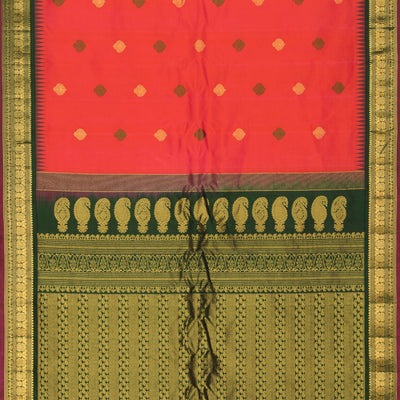 Gadwal Fuchsia-Pink Saree