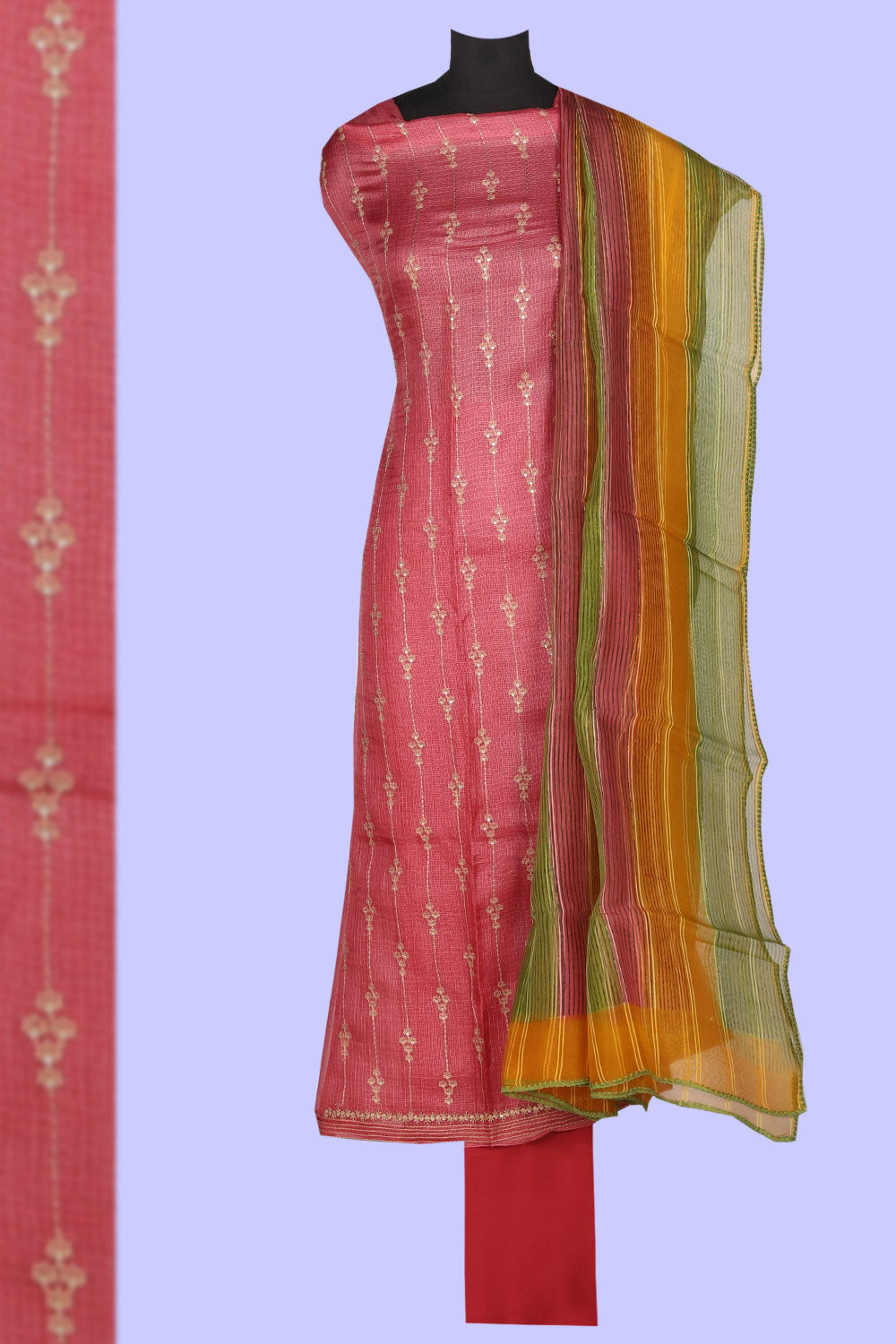 Gorgeous Kota Unstitched Suit With Dupatta (3 Pcs Set)