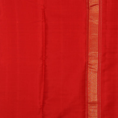 Kanchi Silk Coral-Red Traditional Dhoti With Kanduva (8 X 4)