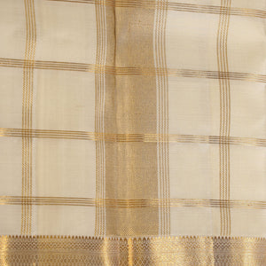 Kanchi Silk Ivory Cream Traditional Dhoti With Kanduva (8 X 4)