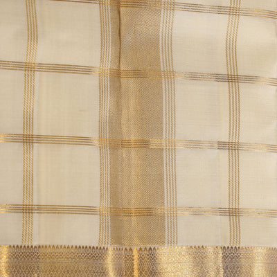 Kanchi Silk Ivory Cream Traditional Dhoti With Kanduva (8 X 4)