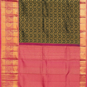 Kanchipattu Brocade Bottle Green Saree