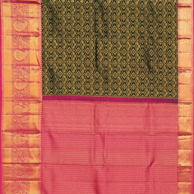 Kanchipattu Brocade Bottle Green Saree