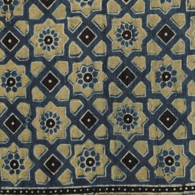 Dupion Silk Ajrakh Printed Saree