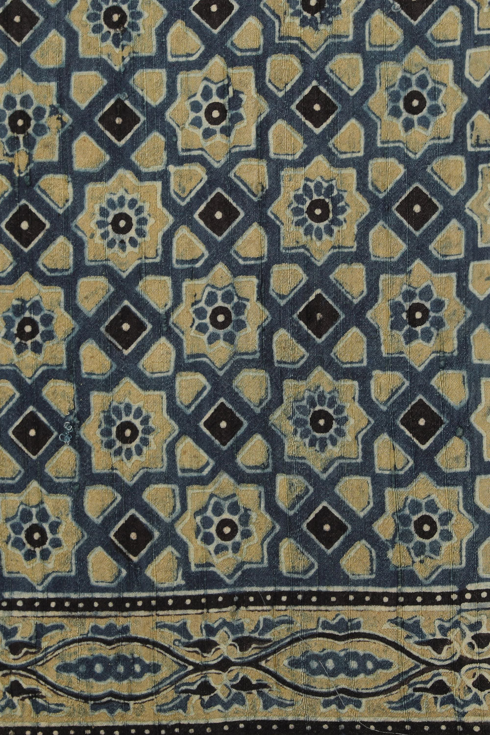 Dupion Silk Ajrakh Printed Saree