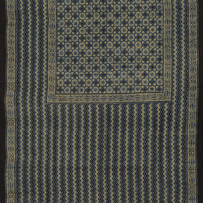 Dupion Silk Ajrakh Printed Saree