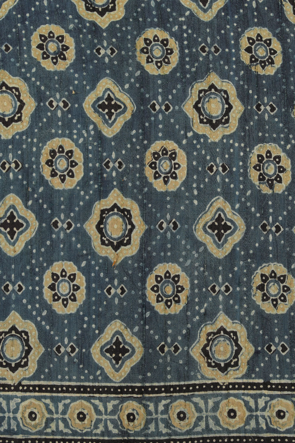 Dupion Silk Ajrakh Printed Saree