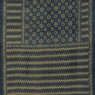Dupion Silk Ajrakh Printed Saree