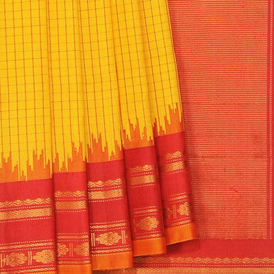 Gadwal Silk Yellow Saree