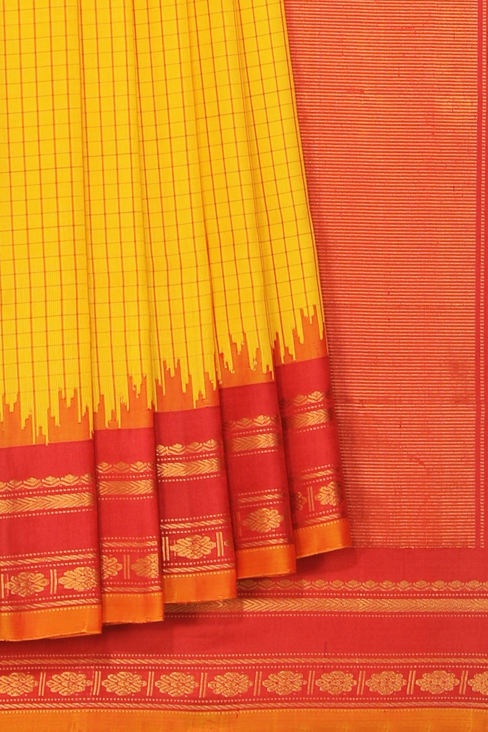 Gadwal Silk Yellow Saree