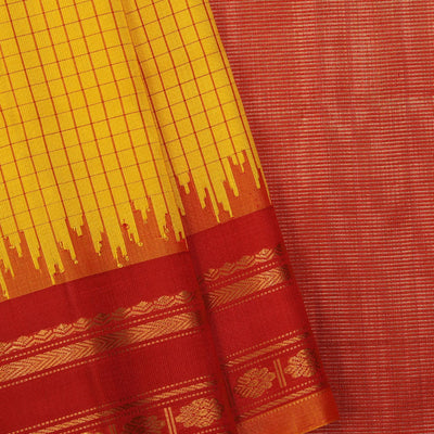 Gadwal Silk Yellow Saree