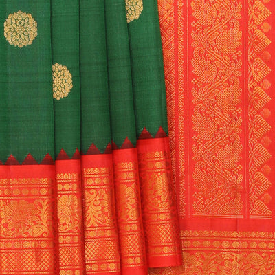 Gadwal Silk Green Saree