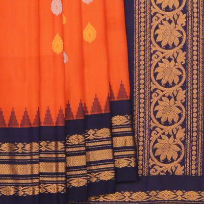 Gadwal Silk Orange Saree