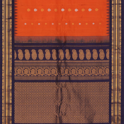 Gadwal Silk Orange Saree