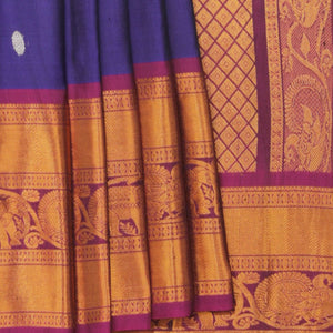 Gadwal Indigo Blue Saree