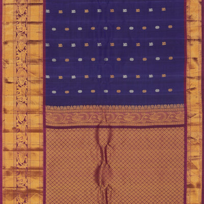 Gadwal Indigo Blue Saree