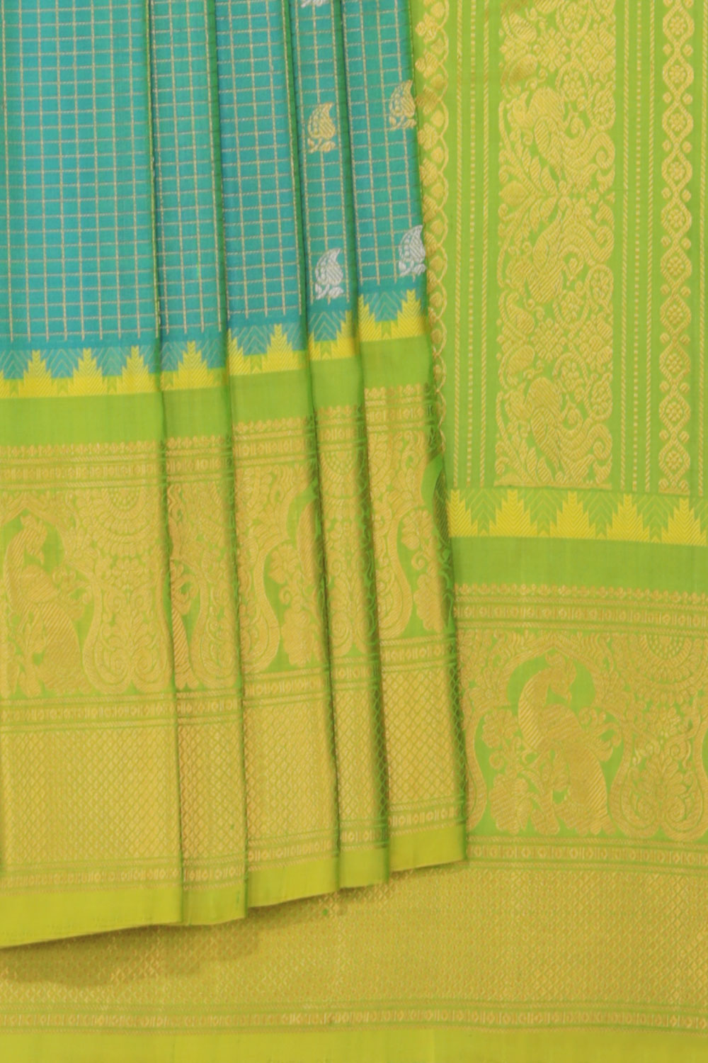 Gadwal Sea Green Saree